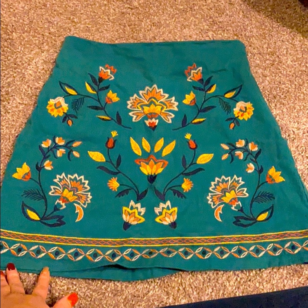 Teal Western Skirt